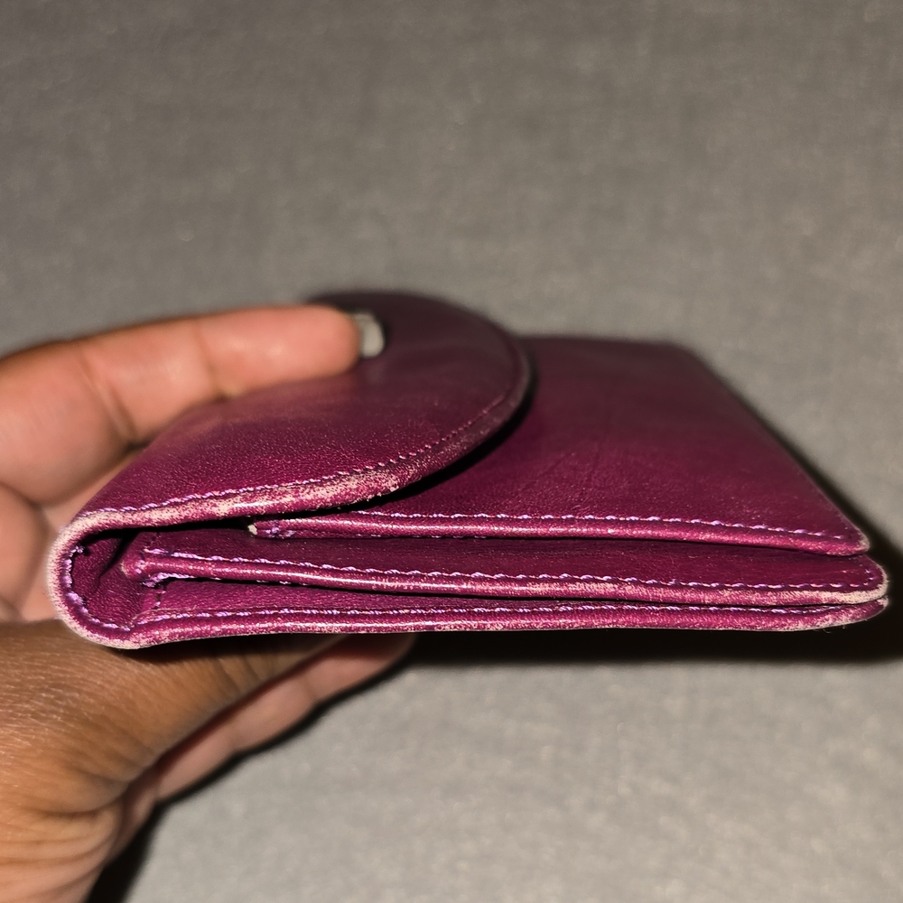 mundi Plum Leather Envelope Wallet - Picture 8 of 9